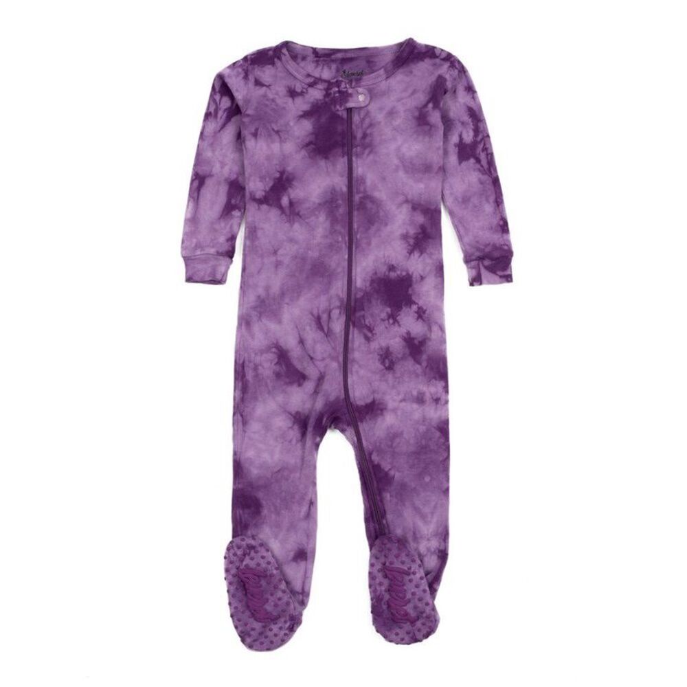 Baby Footed One Piece Pajamas Mix Dye Cotton - Purple Tie-Dye 12-18 Months
